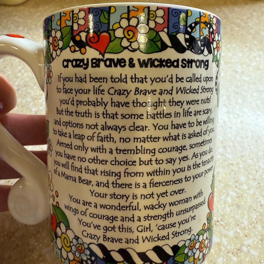 Suzy Toronto Inspirational Floral Mug Crazy Brave Wicked Strong Drinking Cup New - Picture 5 of 12